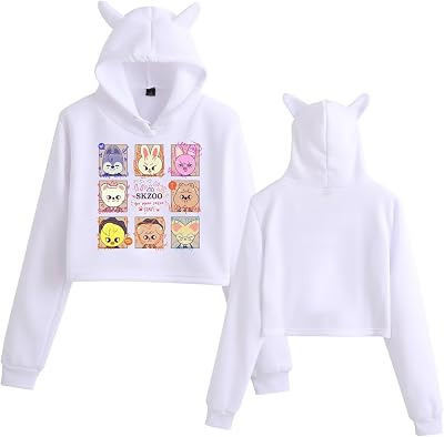 ACEFAST INC SKZ Hoodie Cat Ear Sweaters for Womens Felix Hyunjin Bangchan Merch Hoodie Sweatshirt