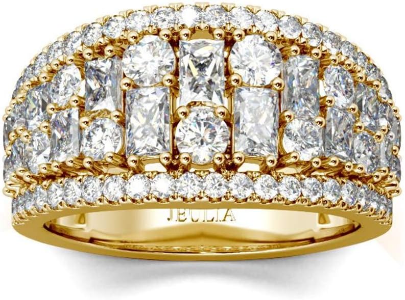 Jeulia Brilliant Diamond Band Rings for Women cz 925 Sterling Silver Ring Wedding Engagement Anniversary Promise Ring Bridal Sets Jewelry