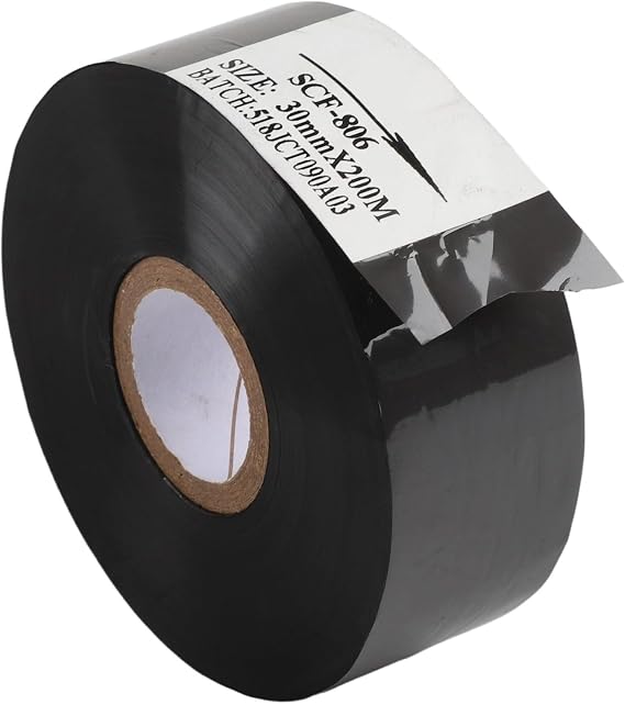 Thermal Transfer-Ribbon for HP-241 DY-8 Coding Machine, Black Printer Ribbon Roll for Date Packaging-Labeling, Clear Print High-Adhesion(30mmx200M)