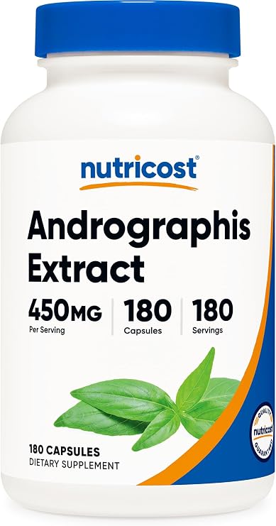 Nutricost Andrographis Extract (450mg) 180 Vegetarian Capsules, Gluten-Free