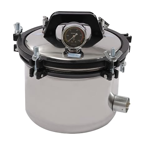8l Lab Autoclave, Portable Steam Autoclave for Lab Equipment, Culture Medium, Glassware, Tatoo Instruments, Nail Tools 110v.