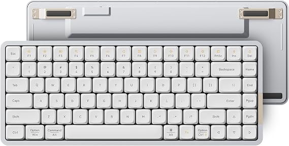 Lofree FLOW Low Profile Mechanical Keyboard, English Layout, Silver White, Standard Equipment Key Switch, GHOST Linear, Technical Standards Certified