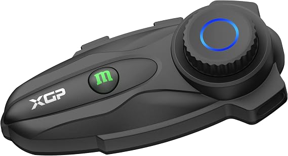 XGP X10 10 Riders Group Mesh Motorcycle Intercom, 3000m Motorcycle Bluetooth Headset V5.3 with Audio Multitasking, Helmet Communication Systems with Hi-Fi Speakers for ATV/Snowmobile,1 Pack, Grey