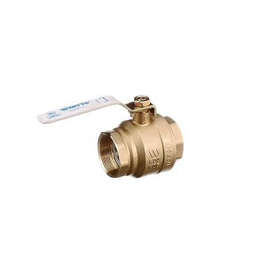 Watts LFFBV-4 Series 2 Lead-Free 2-Piece Full Port Chrome-Plated Brass Ball Valve with Female Threaded End Connections, Copper Silicon Alloy Body, Adapter, Steel Handle