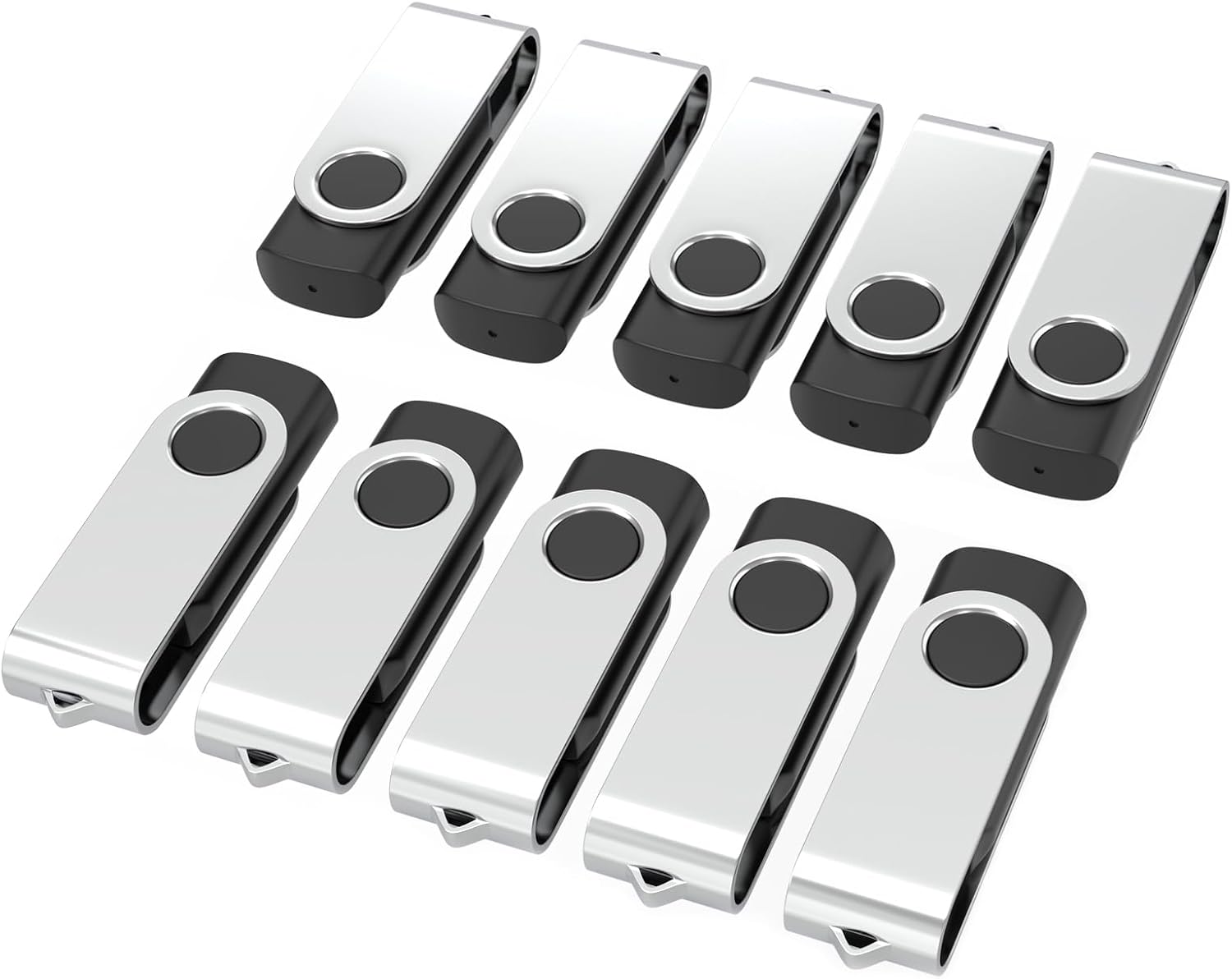 Wooolken USB Stick 4 GB 10Pack, USB Flash Drive USB 2.0 Memory Stick 4GB Pen Drive Portable Thumb Drives for PCLaptopData Storage With Keychain