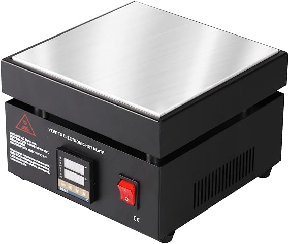 Vevitts 110V 850W LED Digital Electric Hot Plate, 30-400C Soldering Preheating Station for PCB SMD LED Rework Lab
