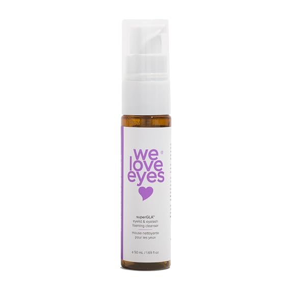 We Love Eyes - SuperGLA Eyelid & Eyelash Foaming Cleanser - Plant Based Cleanser. All Natural. Cruelty Free. Wash away makeup gently.