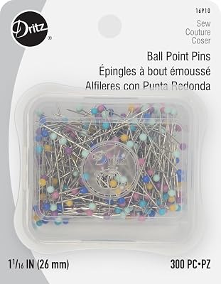 Dritz 1-116 Ball Point Pins, 300 Count, Assorted Colors