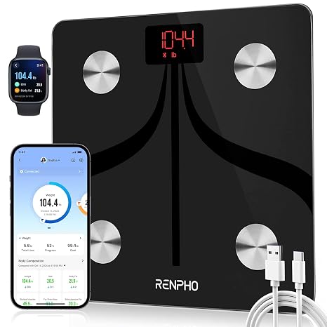 RENPHO Elis 1 Smart Scale, USB-C Rechargeable, 13 Body Metrics, 400lbs