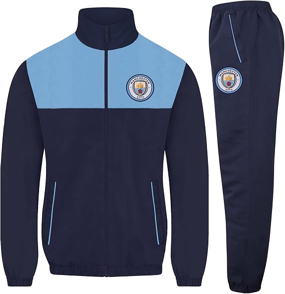 Manchester City FC Official Soccer Gift Mens Jacket & Pants Tracksuit Set