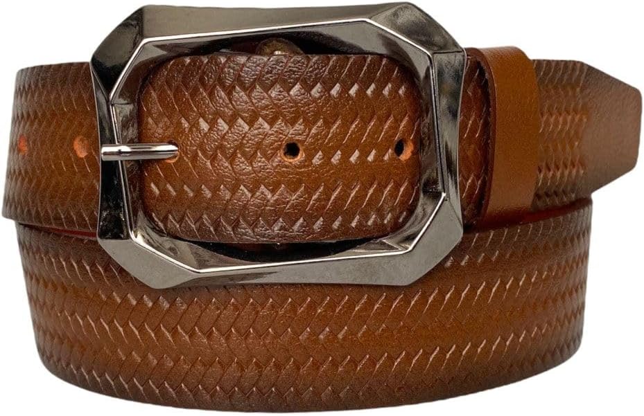 GoDeri%100 Hakiki Deri Mat Gümüş Tokalı Kırmızı Kadın Kot, Spor Kemer 4 Cm, An-Byn-07