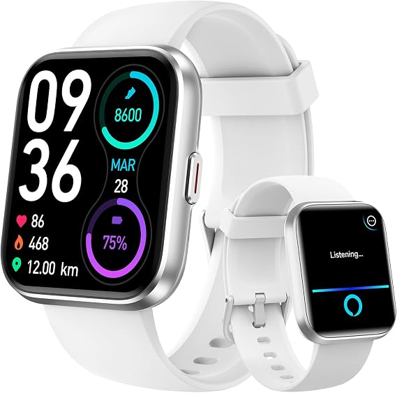 aeac Smart Watch for Women/Men, Fitness Watch, Alexa Built-in & Stable Bluetooth Call, with Heart Rate/SpO2/Sleep Monitor, 100 Sports, IP68 Waterproof Smartwatches for iOS Android