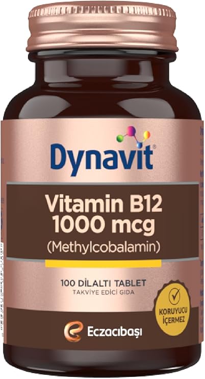 Dynavit Methylcobalamin Vitamin B12 1000 mcg 100 Sublingual Tablets - Vitamin B12 (Methylcobalamin)
