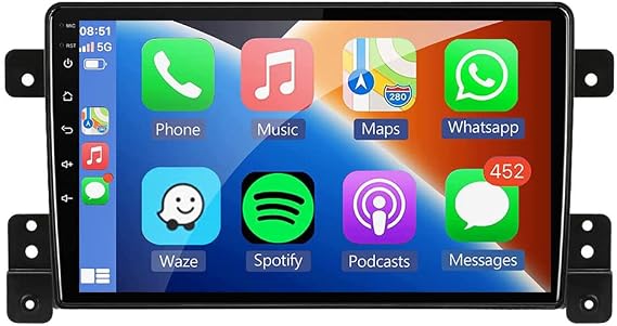 8Core 4GB+64GB Android 15 for Suzuki Grand Vitara Radio 2005-2019 Car Stereo Carplay Android Auto with 9" IPS Touchscreen GPS Navigation for Car Head Unit Built-in DSP with Free Backup Camera