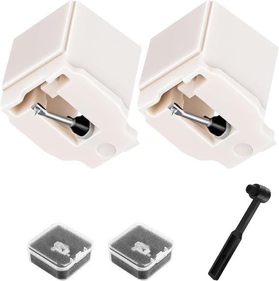 2 Pack ATN3600L Record Player Needle Replacement with Brush