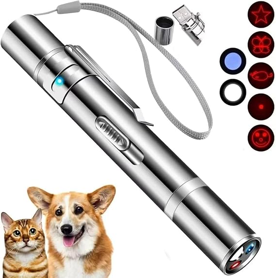 Cat Laser Pointer Toy, 3 Light Modes, 5 Fun Patterns, Interactive