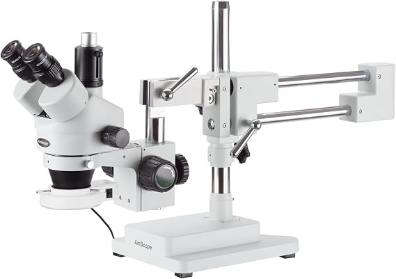 AmScope SM-4TZ-56S 3.5-90X TRINOCULAR Stereo Boom Microscope + 56 LED Ring