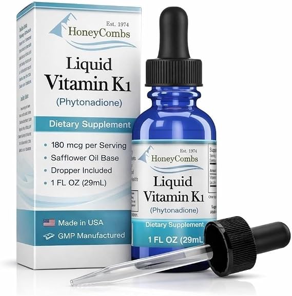 Vitamin K1 Liquid Drops, 1 oz | Safflower Oil, For Newborns and Adults, Oral Phytonadione Supplement, Made in USA