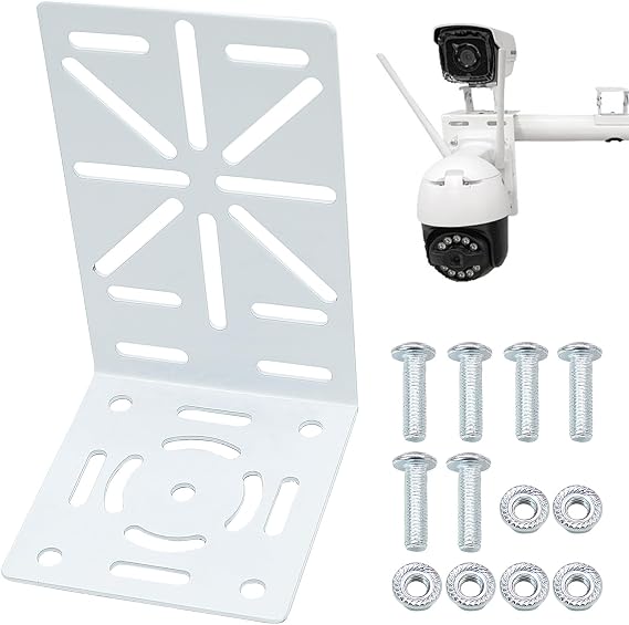 CCTV Mount Bracket, L-Shape Security Mount Plate, Universal Wall Ceiling Mounting Brackets for PTZ and Dome Cameras