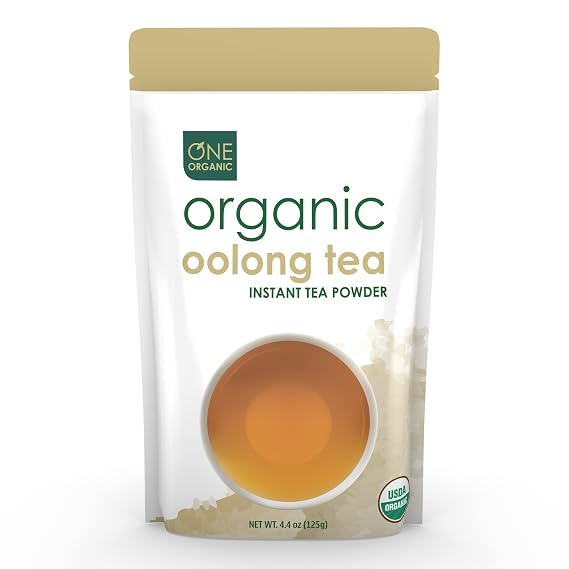 ONE ORGANIC Instant Oolong Tea Powder 4.4 oz. 125 Servings USDA Organic 100% Pure Tea - Instant Hot or Iced Unsweetened