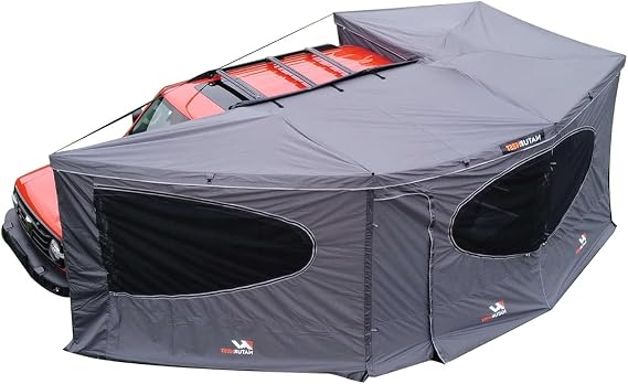 Naturnest 270 Car Awning Plus with Awning Room, Waterproof Windproof UV-Resistant Awnings with LED for Camper, 270 Degree Manual Retractable Side Awnings for Truck, SUV, Jeep - Driver Side