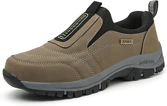 Men's Fashionable Outdoor Shoes Men's Hiking Shoes, Wide Breathable Non Slip Trial Hiking Shoes, Shoes for Men(Khaki,7.5)