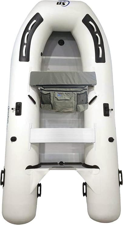 Shark 9.8' Inflatable Sport Boat | Aluminum Floor Dinghy with Durable Heat-Welded PVC | 5 Person Inflatable Dinghy | 15HP Motor Ready | Rigid aluminum hard floor | 5-person inflatable dinghy | 1,158 lb max load | 15HP | yacht tender