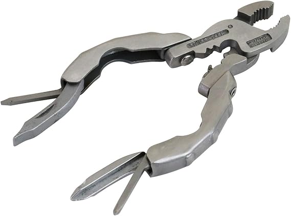 SWISS+TECH ST50016 Polished Stainless Steel 9-in-1 Micro Pocket Multitool with Screwdrivers, Pliers (Single Pack)