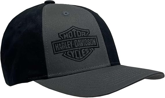 Harley-Davidson Men's Striped Down Adjustable Snapback Baseball Cap Gray/Black