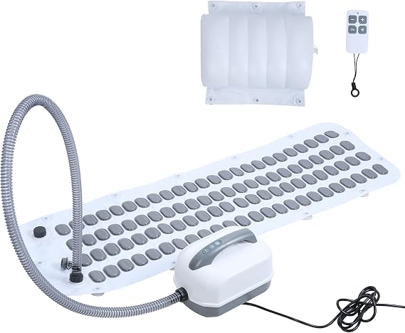 Portable Spa Bubble Bath Mat,Full Body Bubble Bath Mat with 6 Speed Bubbles and Remote, Waterproof, Non-Slip,44.88'' L * 16.93'' W Mold-Resistant Full Body Spa Massager (White)