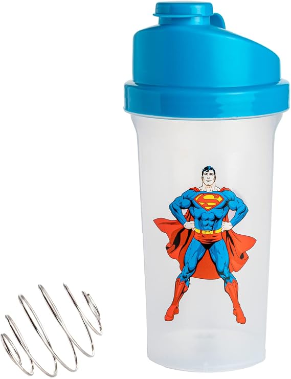 Paladone Superman Protein Shaker Bottle, 23 oz, DC Comics Blender Cup