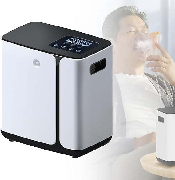 Oxygen Generator, Oxygen Inhaler, 2.8 gal 8 L, For Elderly People, Home Use, Altitude Machine, Concentration 93% ± 3%, 34 dBA Low Noise, Carrying, Perfect for Household/Business and Pets, Standard