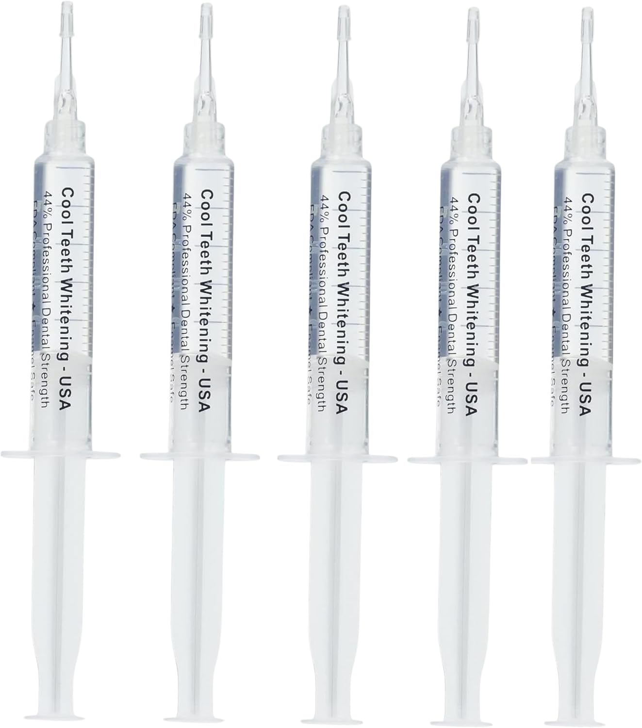 Teeth Whitening Gel for Trays - Pro Strength 44% Carbamide Peroxide, 5 Syringes 50 Treatments  2 Trays – Enamel Safe, Removes Coffee & Other Stains