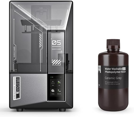 ELEGOO Mars 5 Ultra 9K MSLA Resin 3D Printer and ELEGOO 1kg Upgraded Water Washable Resin 2.0