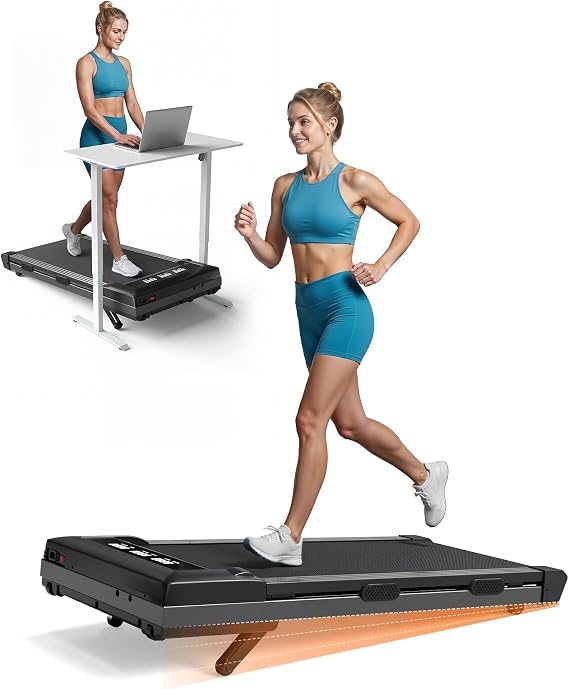 DeerRun Z10 Walking Pad with Auto Incline, Under Desk Treadmill for Home