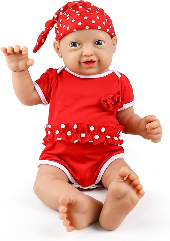 IVITA 14 inch Full Body Silicone Baby Dolls That Look Real, Not Vinyl Dolls, Soft Realistic Newborn Silicone Baby Dolls Gifts for Kids,Birthday Gifts - Girl