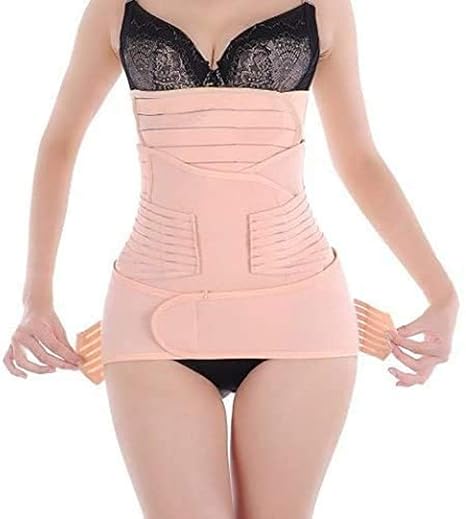 3 in 1 Postpartum Support Elastic Adjustable Postpartum Recovery Support Girdle Belly After Birth Belly Band Waist Pelvis Belt Pregnancy Wrap Women Postnatal Abdominal Binder(Size:XXL)
