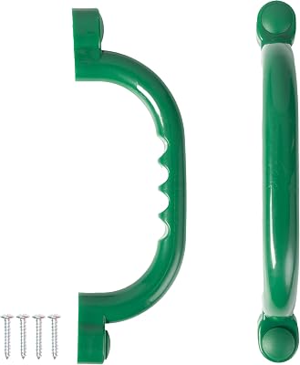 Playground Safety Handles - Outdoor Green Grab Handle Bars, Tree House Accessories, for Backyard Playset and Playground Equipment Replacement Safety Parts for Monkey Bars, Jungle Gym, and More