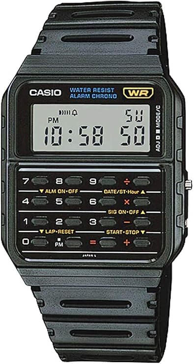 CASIO Casio Watch with Calculator Function, Calculator Watch CA-53W-1Z, No Decorative Box, Simple Packaging, Black, Overseas Model Parallel Import