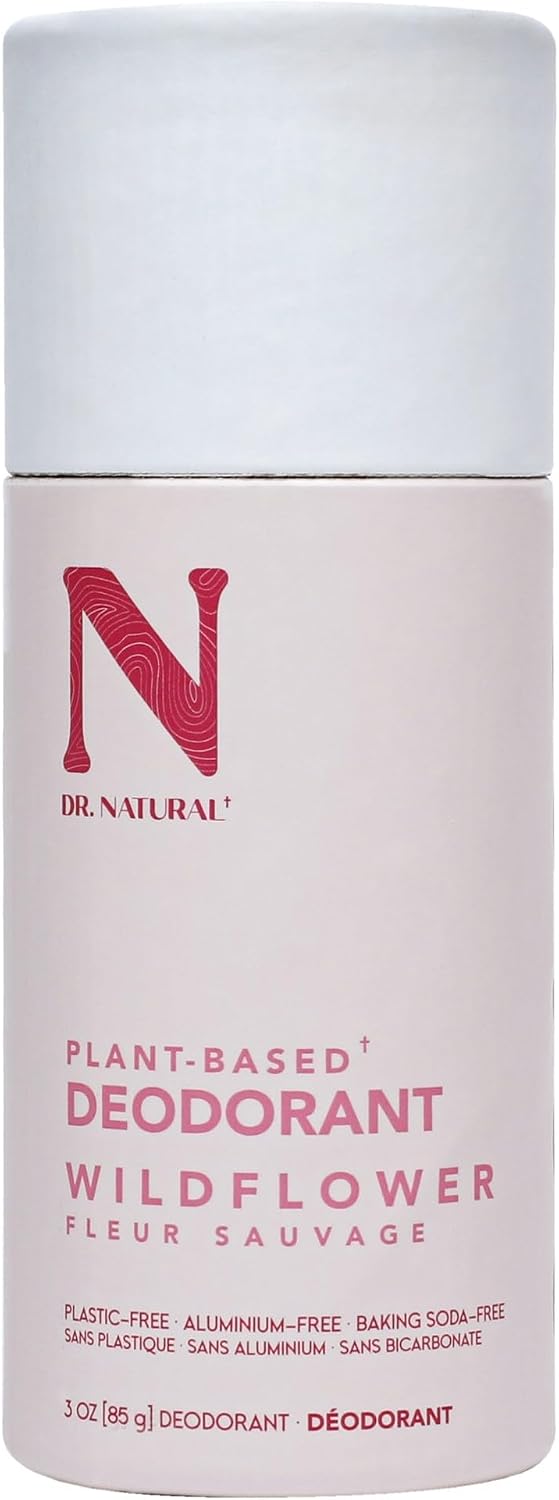 Dr. Natural Deodorant Stick - Baking Soda and Aluminum Free Deodorant - Natural Deodorant for Sensitive Skin - Lasting Freshness - Wildflower - 64 g