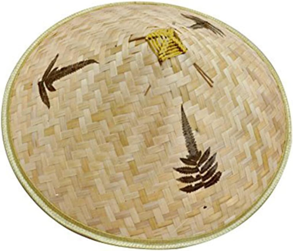 Liummrcy Retro Chinese Bamboo Rattan Fisherman Hat Handmade Weave Bucket Hat Natural Hollow Out Lattice Bamboo Braid Cap Fishing Sunshade Hat Fishing Hats for Adults