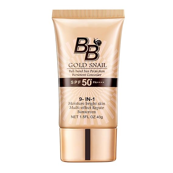 BB Cream SPF 50 Foundation, Snail BB Cream Tinted Moisturizer with SPF for Face, Medium Buildable Coverage Foundation BB Cream Lightweight Long-Lasting Waterproof Color Correcting Cream