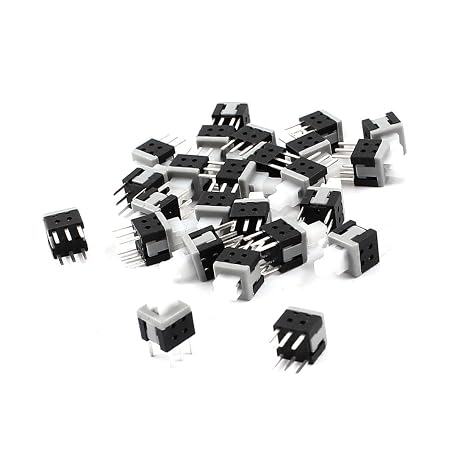 uxcell 25Pcs Mini Push Button Switch DPDT 6 Pin 5.8x5.8mm Self-Locking