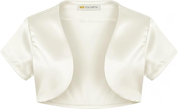 BOLEROSE Girls Satin Short Sleeve Bolero