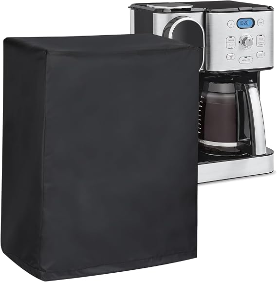 Dustproof Coffee Maker Cover, Universal Waterproof Shield for Countertop Appliances in Home, Garage, and Office, Black