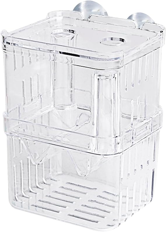 Breeder Box Fish, Acrylic White Breeder Isolation Divider Hatching Boxes, Fish Breeding Box, Hatchery Incubator Tank, Acrylic Fish Incubator Tank Divider for Baby Fish Betta Guppy Safe Acclimation