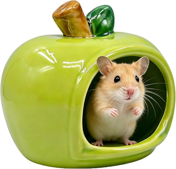 Hamster Hide, Ceramic Hamster House for Small Animal Cages, Durable Hamster Platform and Cosy Bed, Natural Habitat Hideout with Ceramic Material Construction, Ideal for Hamster Cage Accessories