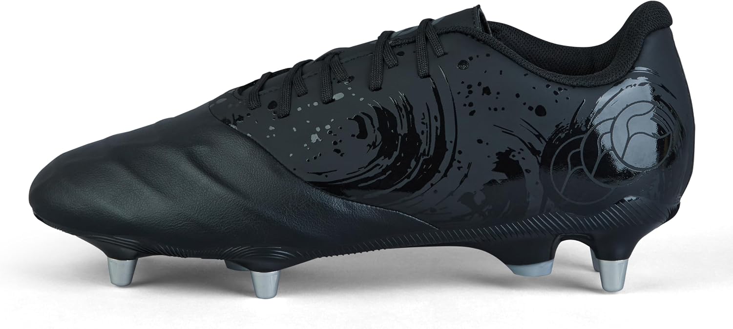 Canterbury Men's Phoenix Genesis Team Soft Ground Rugby Boot Adults Black Silver Metallic