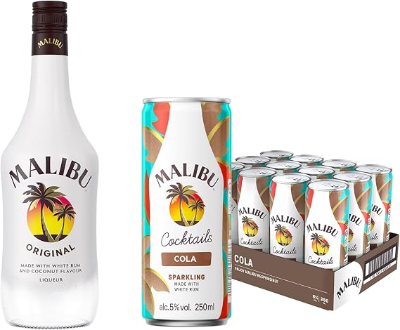 Malibu 70cl & Malibu & Cola 250ml (Case of 12) Bundle