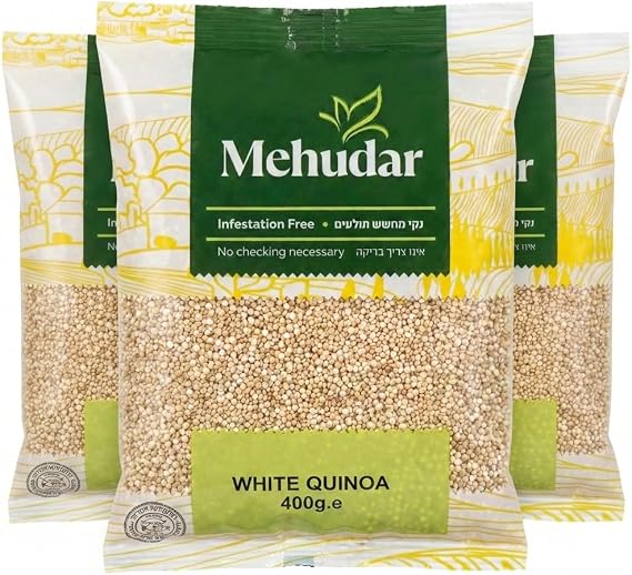 Mehudar White Quinoa 400g – 3 Pack Gluten Free Quinoa Grain, Infestation Free, Versatile Rice Alternative for Everyday Cooking